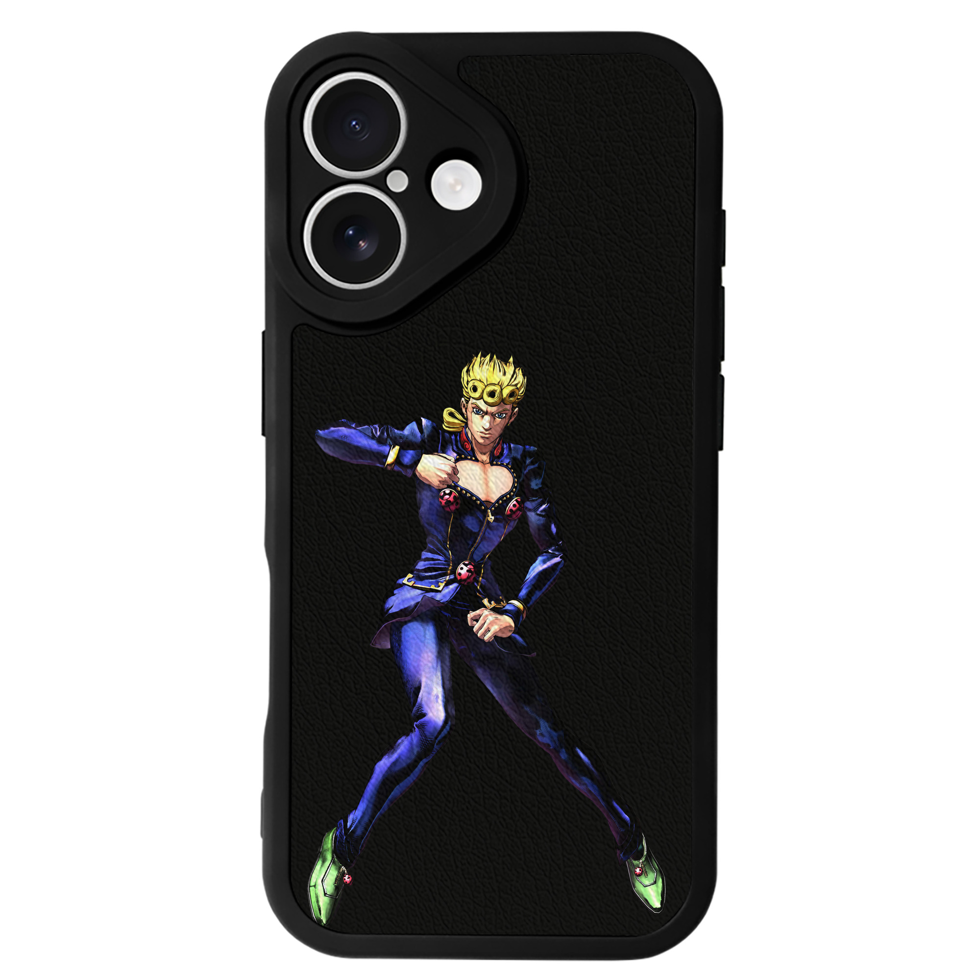 （画像用） ジョジョの奇妙な冒険 ジョルノ?ジョバァーナ JoJo's Bizarre Adventure Giorno Giovanna 【iPhone 16シリーズ対応】シリコンスマホケース（レザー調） 材質：シリコン